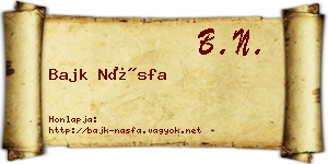 Bajk Násfa névjegykártya